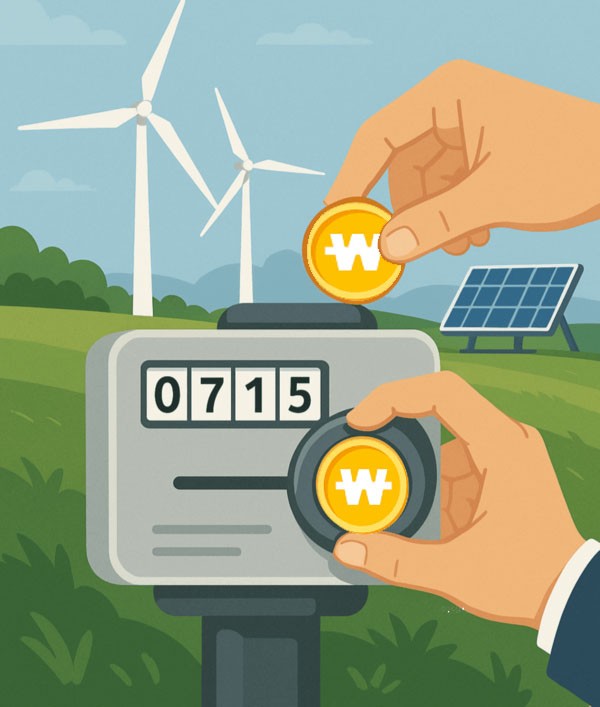 2035년 국가 감축 목표(NDC) 제출을 앞두고 재생에너지 비중을 확대해야 한다는 의견이 나오는 가운데 국내 전력 요금을 현실화 할 것인지 주목받고 있다./인공지능 이미지 생