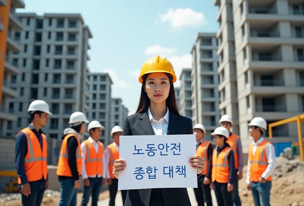정부가 중대재해 근절을 위해 내놓은 노동안전 종합대책을 발표하면서 건설업계 전반에 비상이 걸렸다./인공지능 이미지 생성, 그린포스트코리아 그래픽