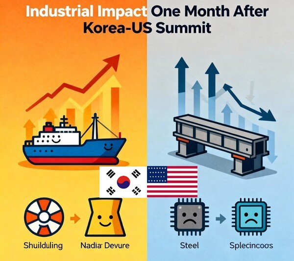 한미정상회담 이후 업종간 희비가 엇갈리고 있다는 분석이 나오고 있다./인공지능생성 이미지
