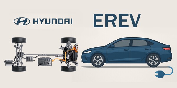 현대자동차가 전동화 전략의 일환으로 새롭게 내세운 주행거리 연장형 전기차(EREV). /인공지능 생성 이미지, 그래픽=그린포스트코리아