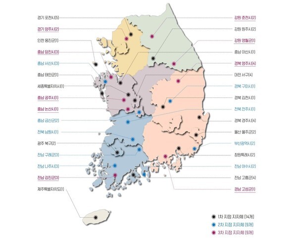 드론특별자유화구역 권역별 현황. /국토교통부