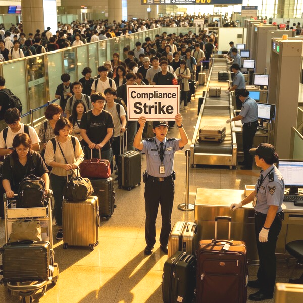 추석 연휴를 앞두고 인천공항에서 특별한 형태의 노사갈등이 표면화되고 있다./인공지능 생성 이미지