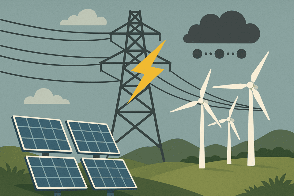 전력망 확충이 지연되면서 정부의 에너지고속도로에 영향을 미칠 수 있을 것이란 우려가 나오고 있다./인공지능 이미지 생성