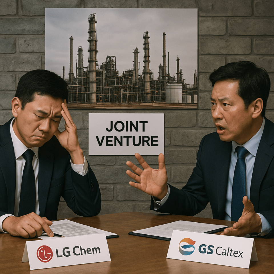 LG화학과 GS칼텍스의 여수 NCC 통합 논의에 난항을 겪고 있다./인공지능 이미지 생