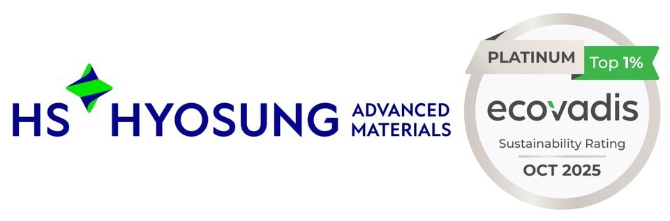 에코바디스의 2025년 지속가능성 평가에서 상위 1% 기업에게 수여되는 '플래티넘 메달'을 획득한 HS효성첨단소재. /HS효성첨단소재 제공