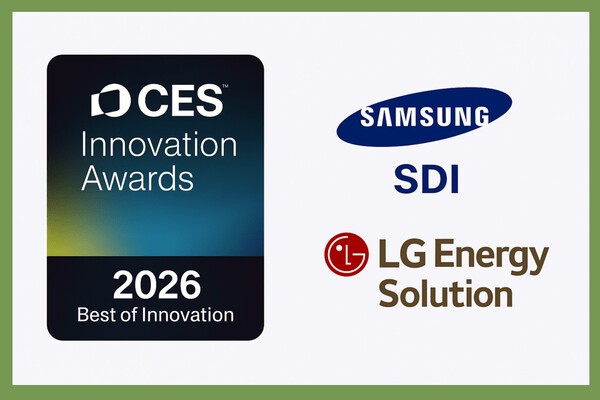 세계 최대 전자·IT 전시회 ‘CES 2026’에서 혁신상을 수상하며 K-배터리 기술력을 입증한 삼성SDI와 LG에너지솔루션. /인공지능 생성 이미지