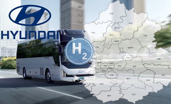 현대자동차가 정부와 운수업계, 인프라 기업과 손잡고 수도권 광역버스의 친환경 수소버스 로 전환을 본격화한다./그린포스트코리아
