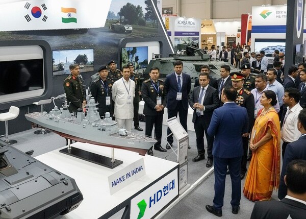 HD현대가 세계 3위 규모의 인도 방산시장 공략에 속도를 내고 있다./인공지능 생성 이미지