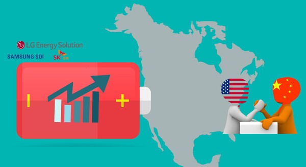 미국과 중국 배터리 갈등이 이어지면서 한국의 배터리 및 소재기업이 반사이익을 얻을 것으로 전망된다./그래픽=그린포스트코리아, 이미지 자료=픽사베이