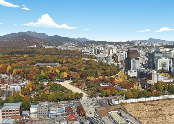 국가유산청이 유네스코 세계문화유산인 서울 종묘 일대를 '세계유산지구'로 지정하며 서울시의 세운4구역 재개발사업에 제동을 걸었다./인공지능 생성 이미지
