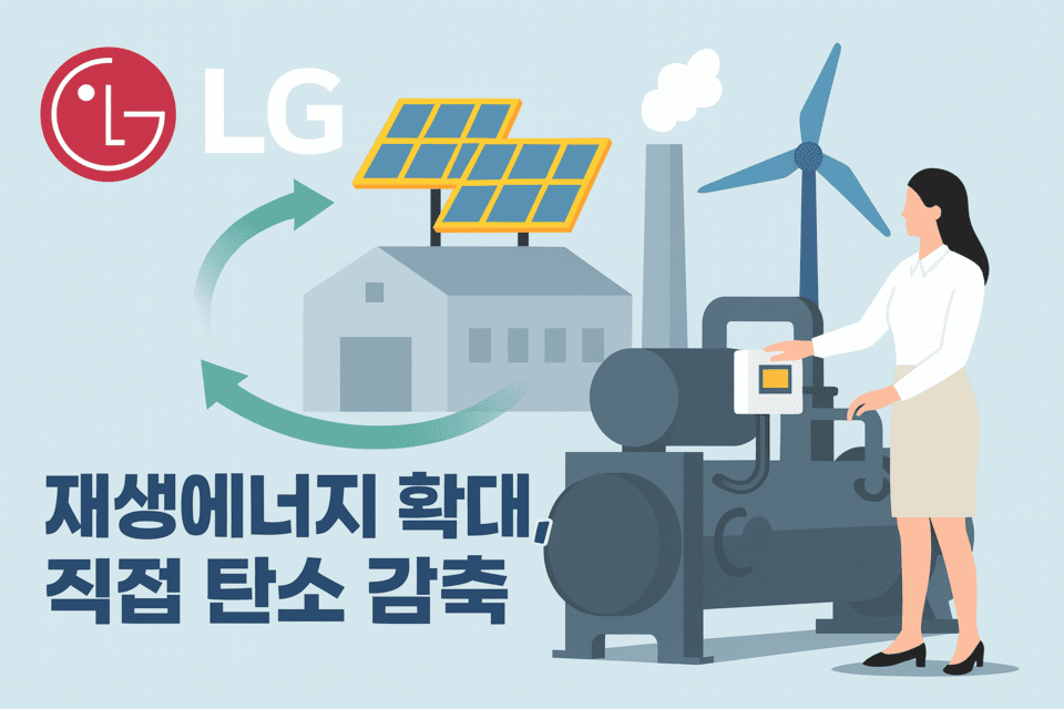 직접 탄소 감축과 재생에너지 사용 확대로 탄소를 줄이는 동시에 히트펌프 등 클린테크를 집중 욕성하고 있는 LG그룹. /인공지능 생성 이미지