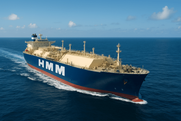 HMM이 최근 1만3000TEU(1TEU는 20피트짜리 컨테이너 1대분)급 액화천연가스(LNG) 이중연료 추진 컨테이너선 12척을 HD현대중공업과 한화오션에 발주하며 친환경 선대 전환에 본격 시동을 걸었다./인공지능 생성 이미지