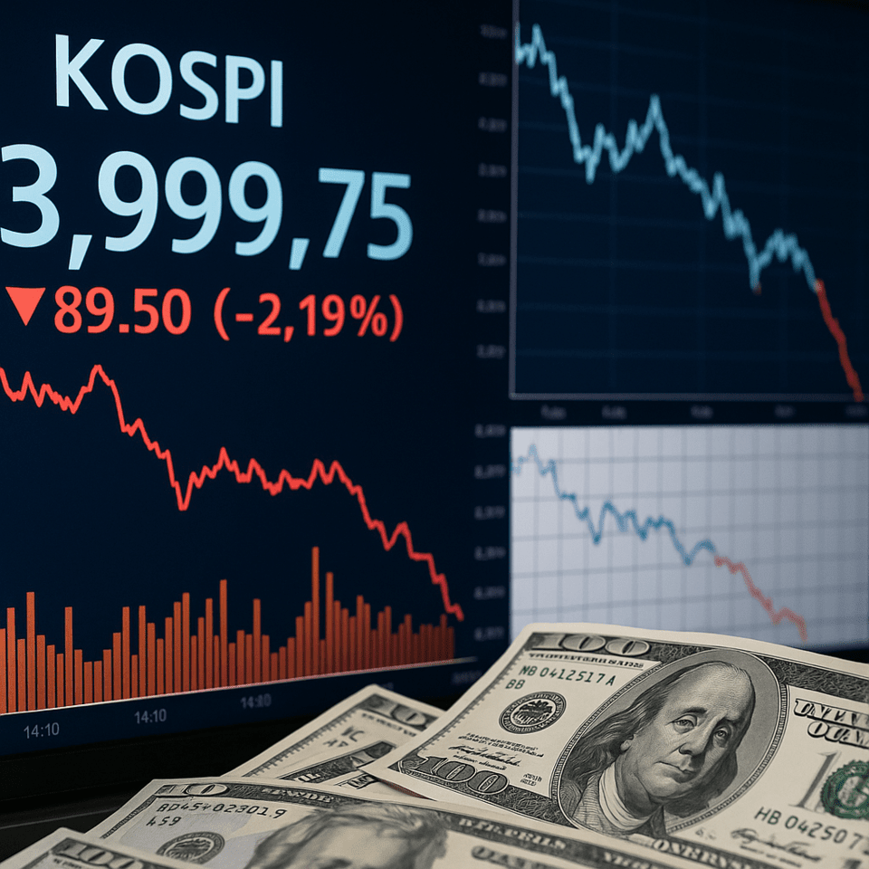코스피 4000선이 7거래일 만에 다시 무너졌다./인공지능(AI) 생성 이미지