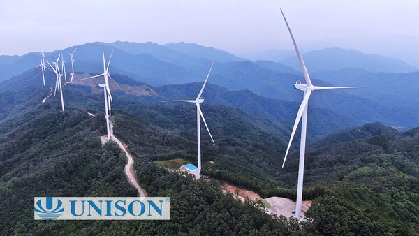 유니슨이 개발한 양양 만월산풍력발전단지 전경/유니슨 제공
